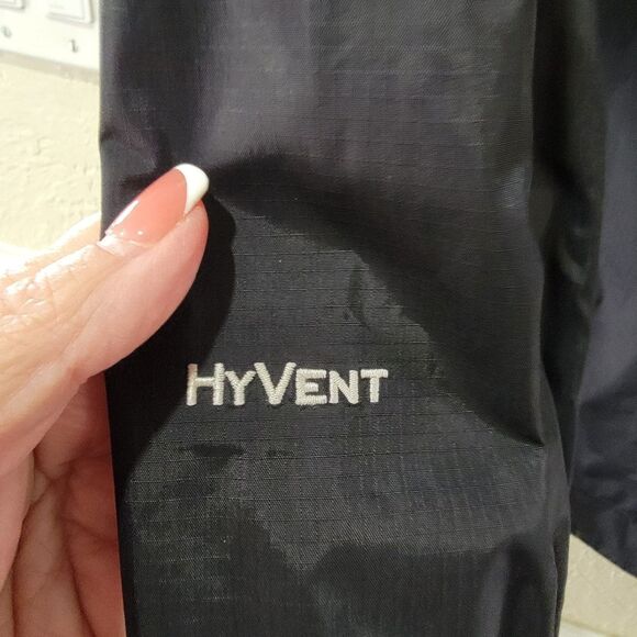 The North Face black Hooded windbreaker jacket Size L hyvent Nylon - Picture 11 of 13